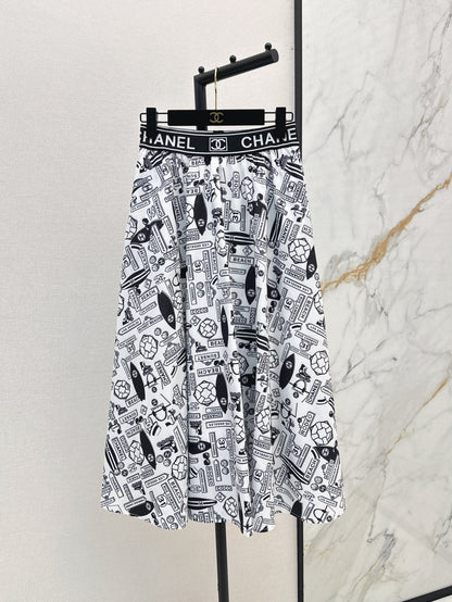 25ss print skirt