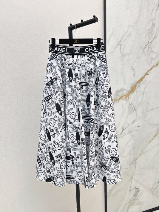 25ss print skirt