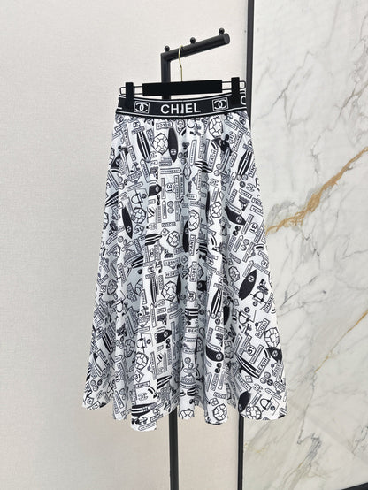 25ss print skirt