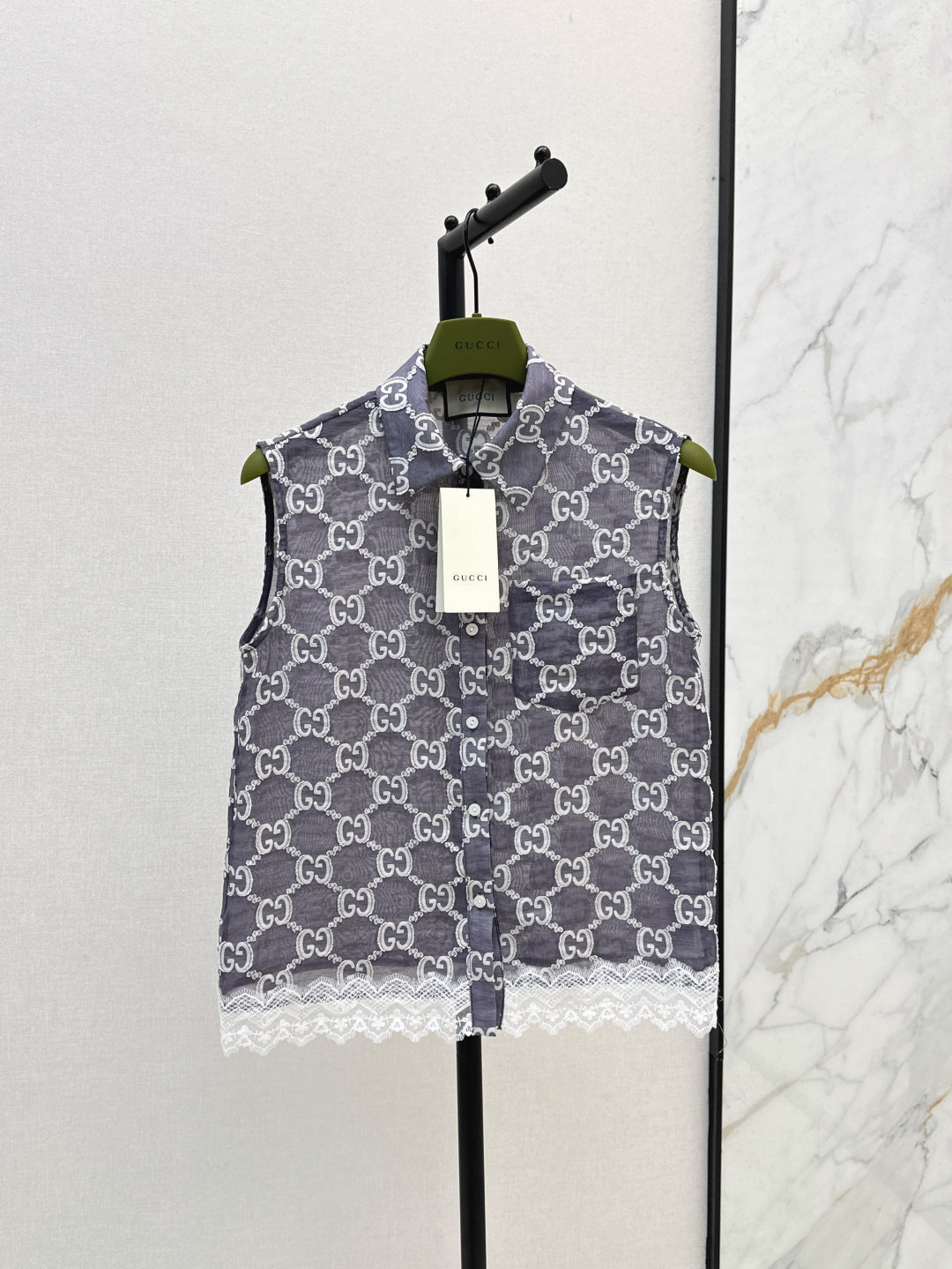 25ss jacquard lace vest