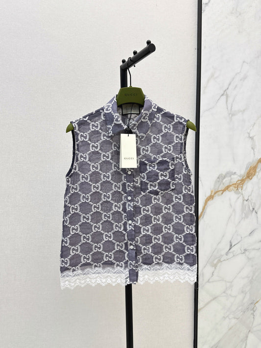 25ss jacquard lace vest