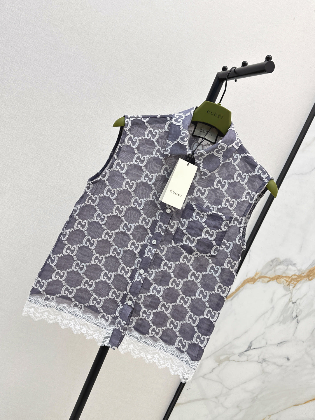 25ss jacquard lace vest