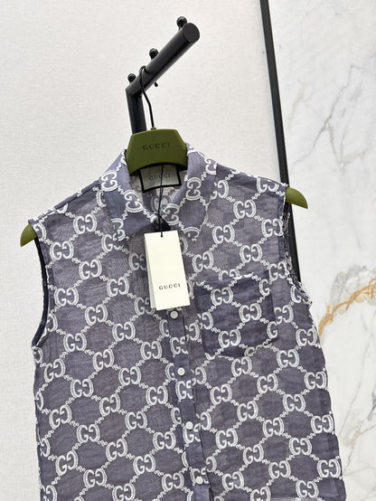 25ss jacquard lace vest