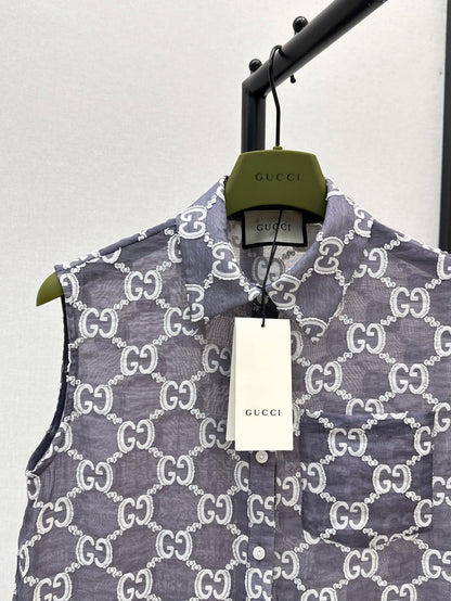 25ss jacquard lace vest