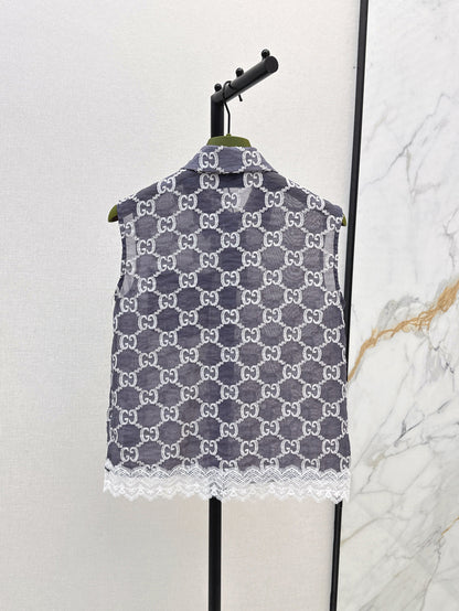 25ss jacquard lace vest