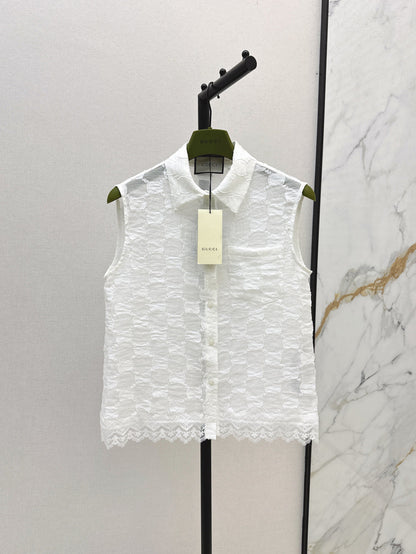 25ss jacquard lace vest