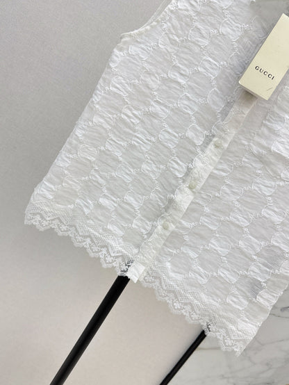 25ss jacquard lace vest