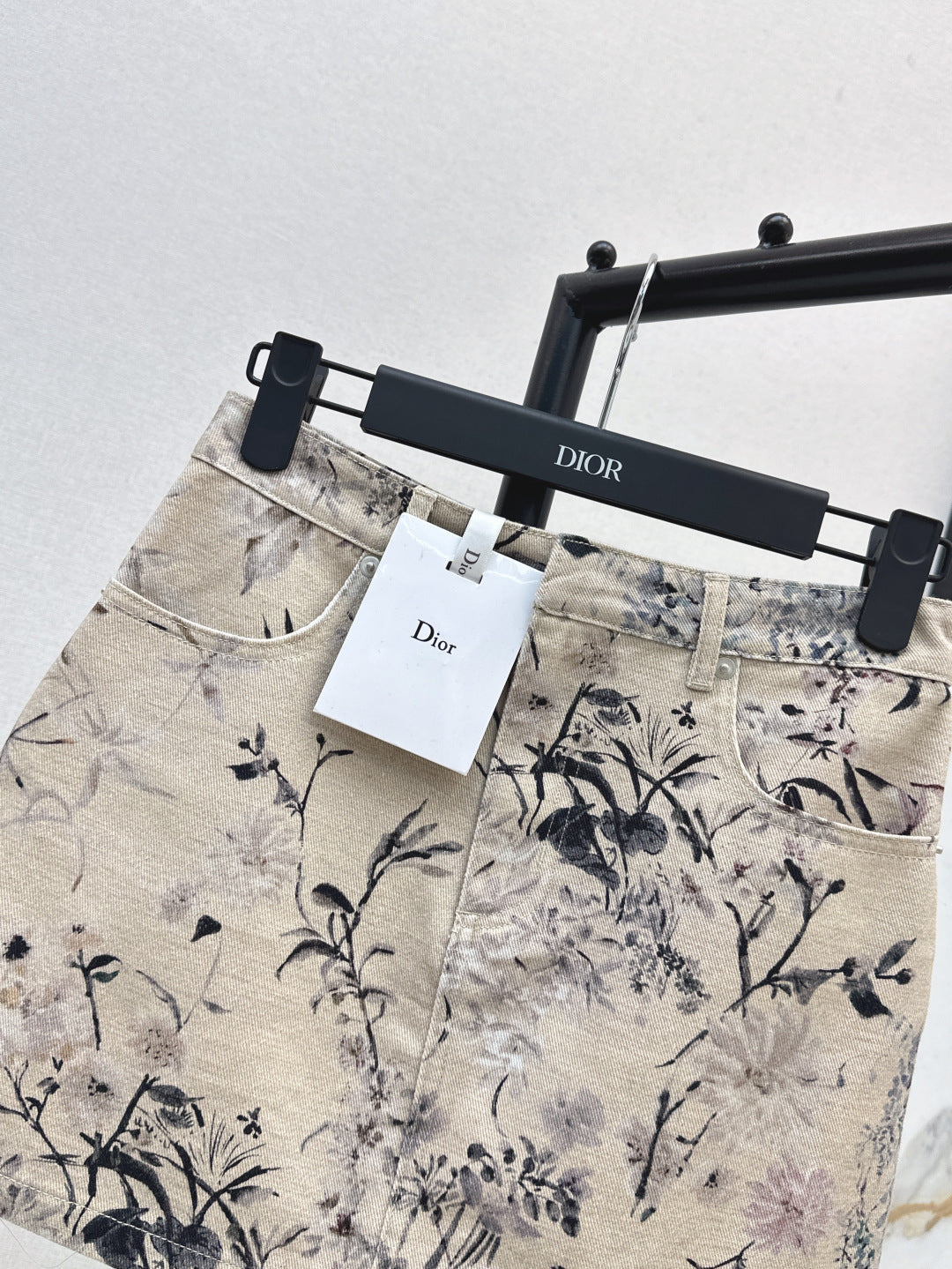 25ss print denim skirt