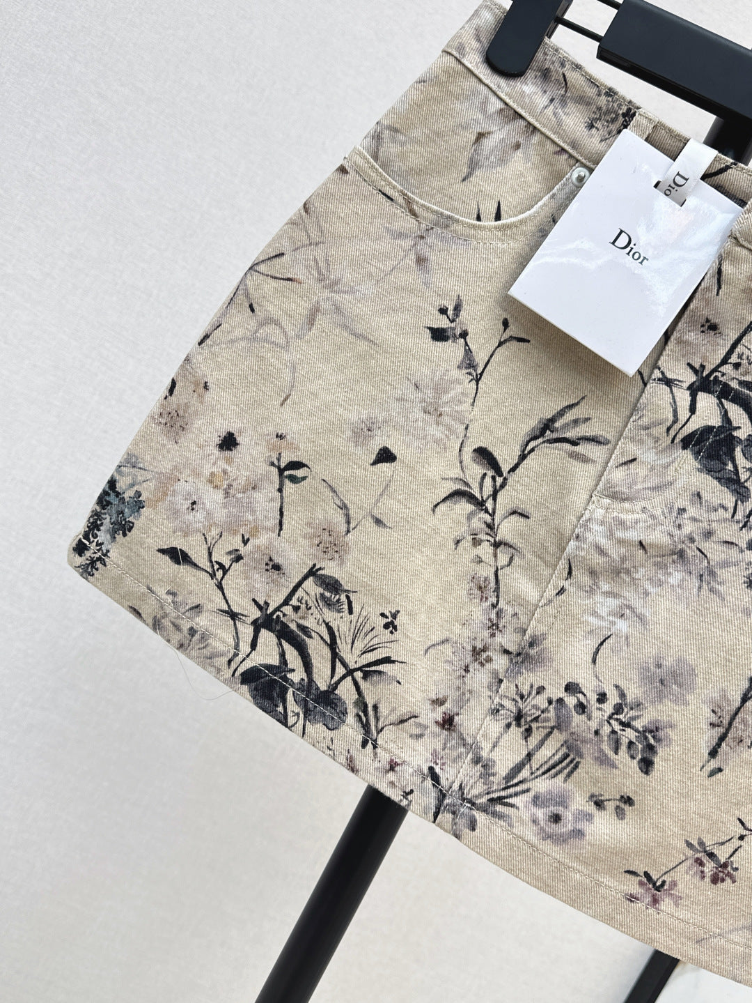 25ss print denim skirt