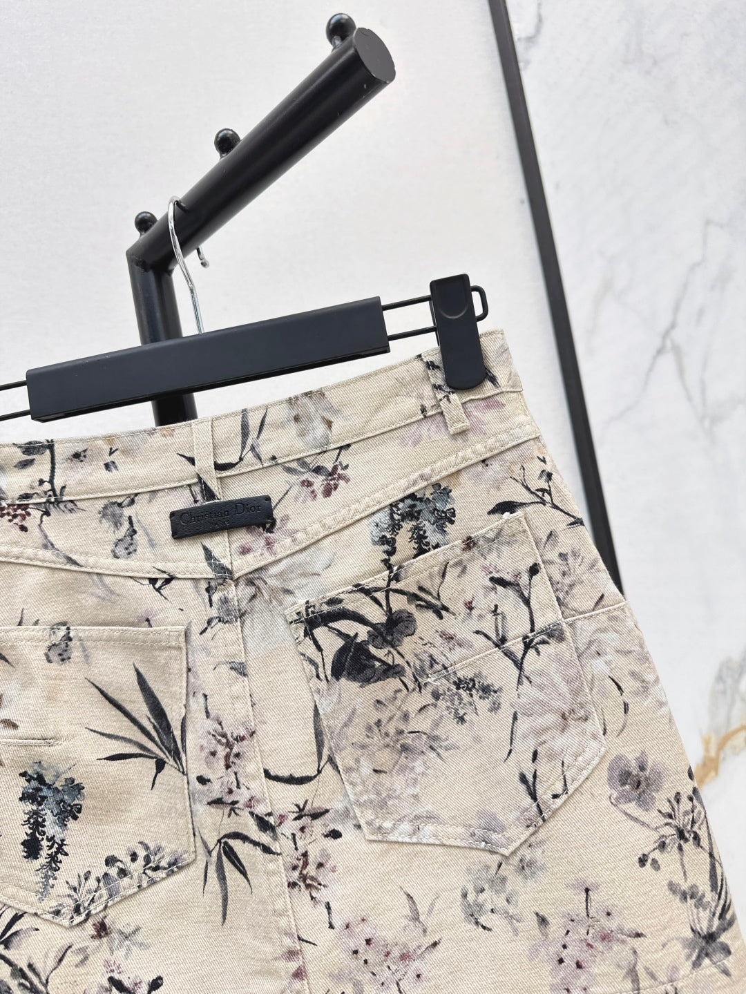 25ss print denim skirt