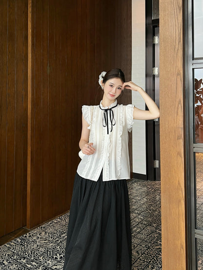 25SS silk sleeveless shirt