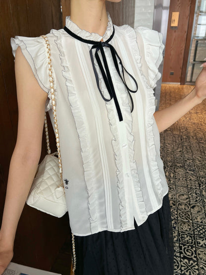 25SS silk sleeveless shirt