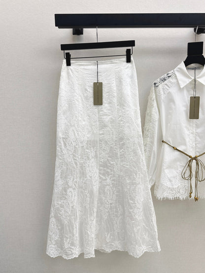 25ss lace hollow skirt