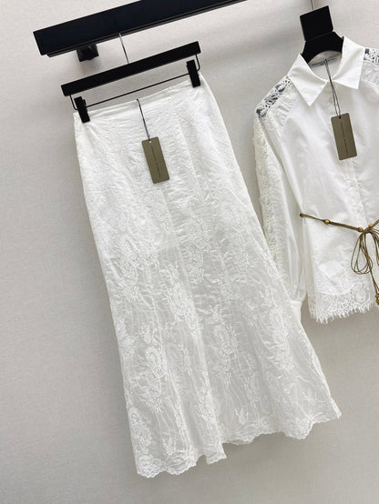 25ss lace hollow skirt