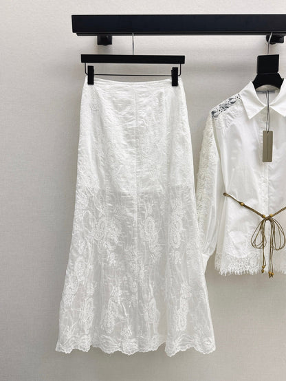 25ss lace hollow skirt