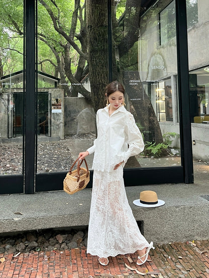 25ss lace hollow skirt