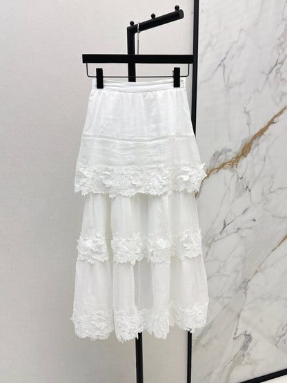 25SS Linen lace skirt