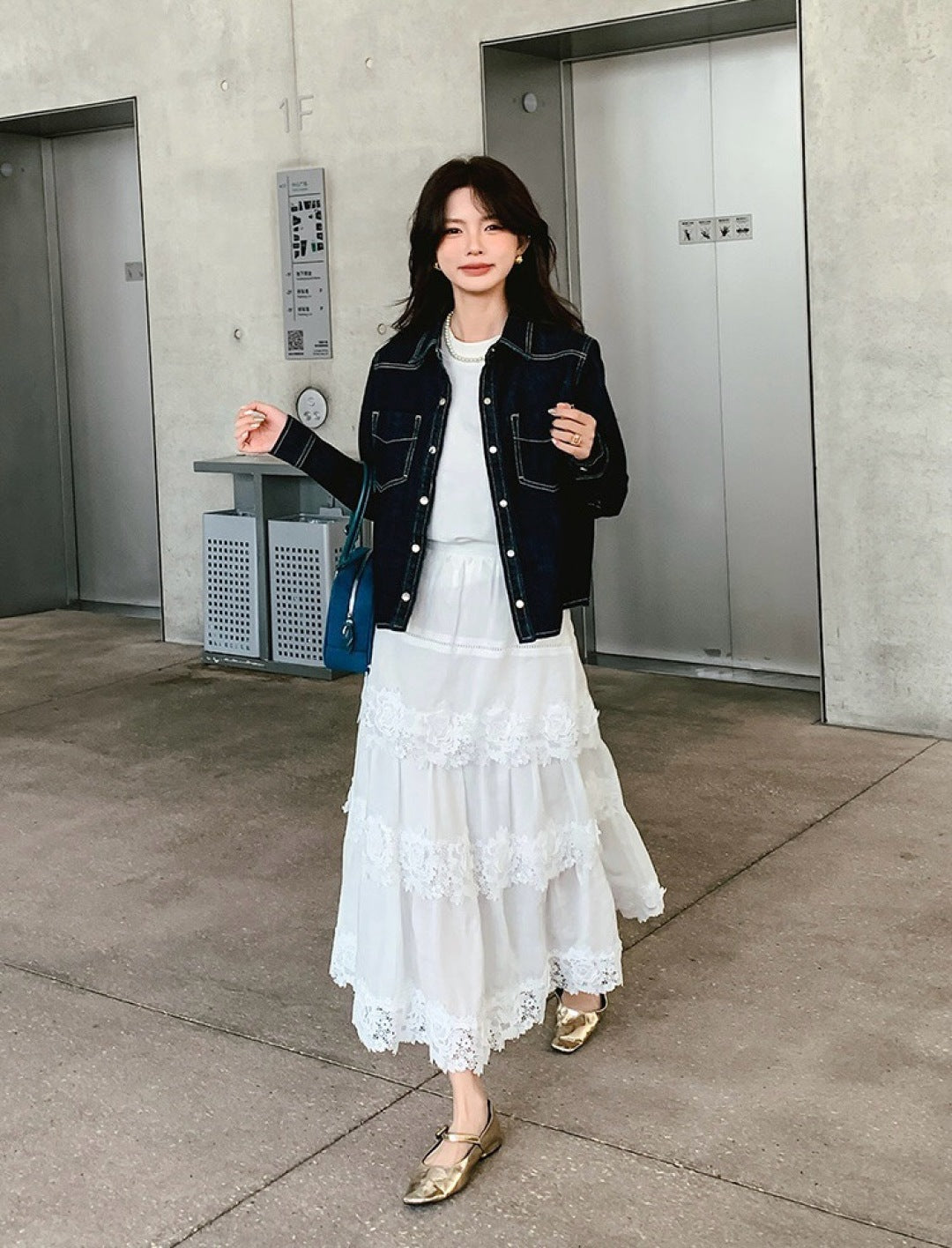 25SS Linen lace skirt