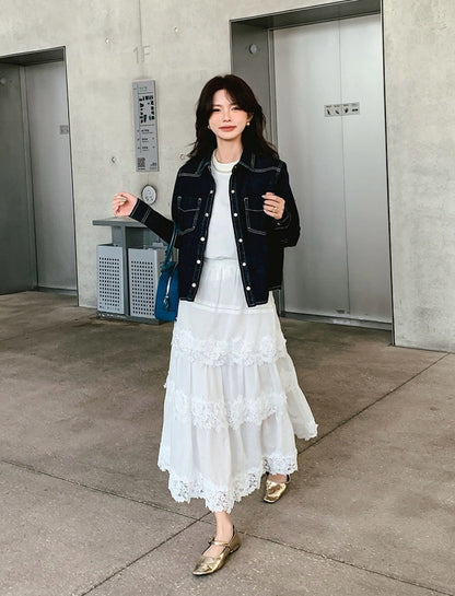 25SS Linen lace skirt