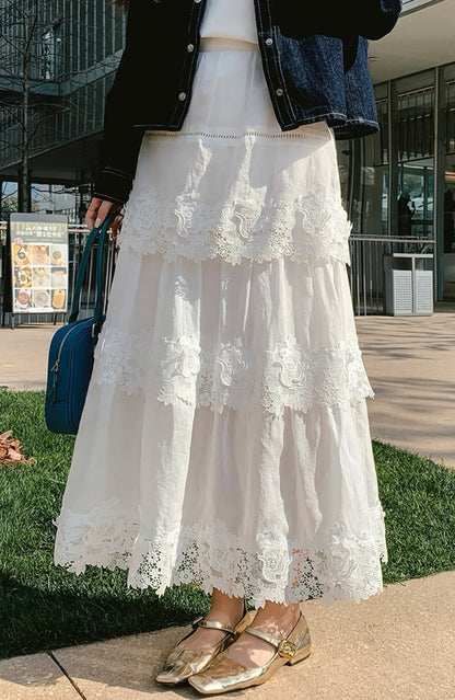 25SS Linen lace skirt