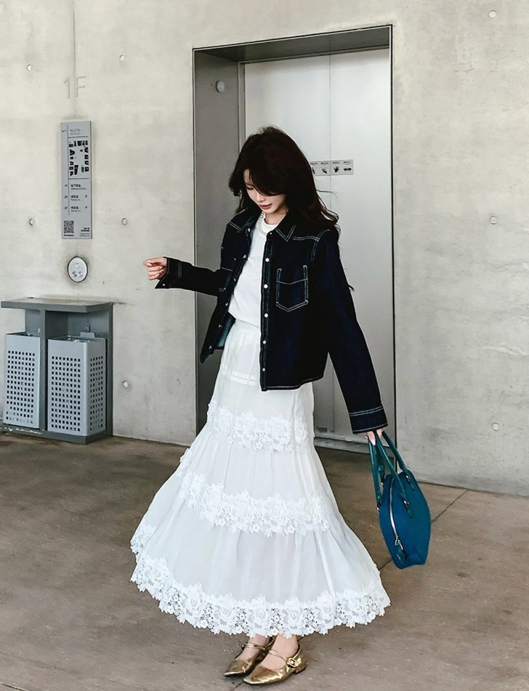 25SS Linen lace skirt