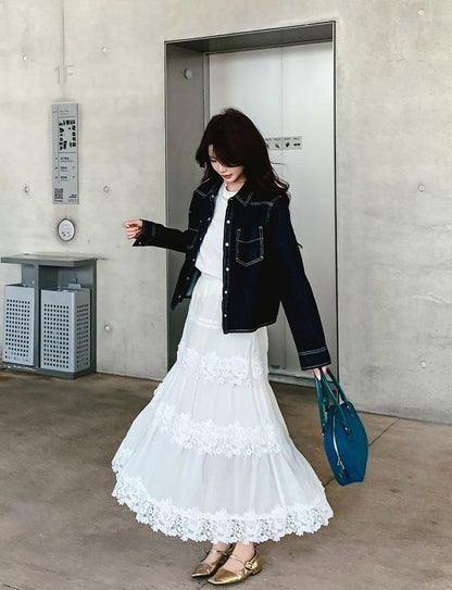 25SS Linen lace skirt