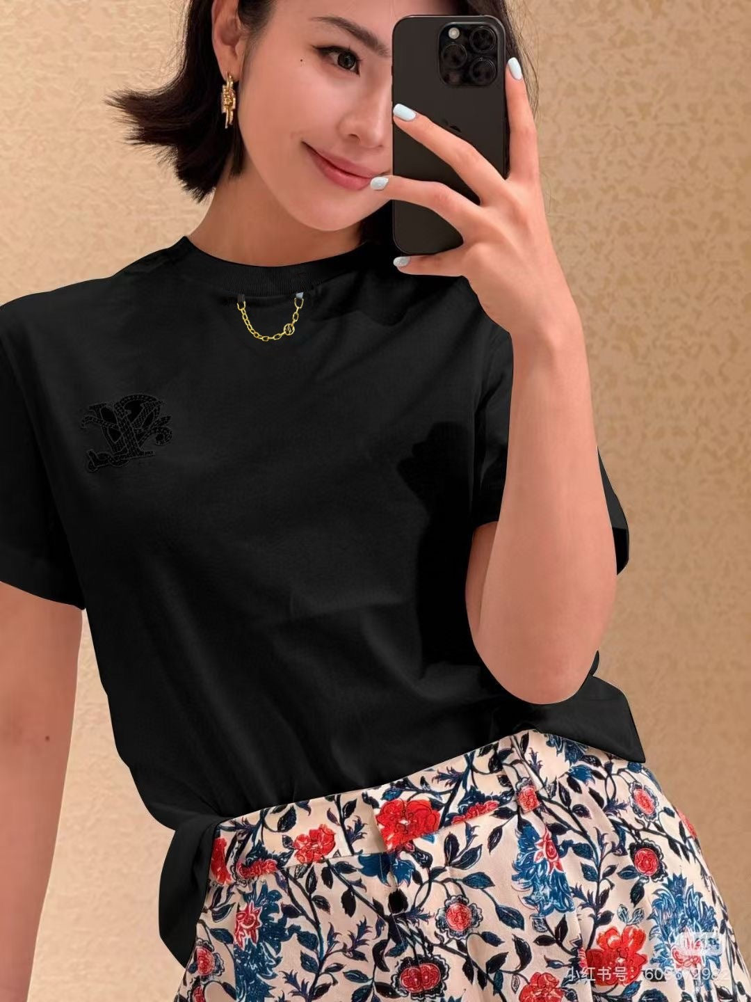 25ss embroidered t-shirt