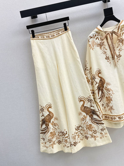 25ss print linen pants