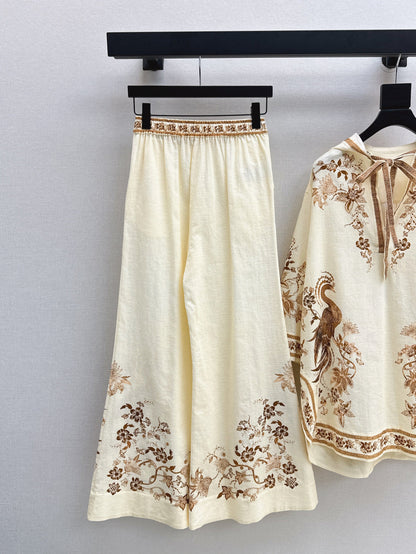 25ss print linen pants