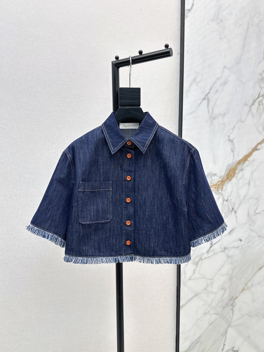 25ss denim crop shirt