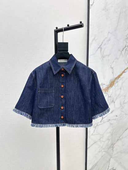 25ss denim crop shirt