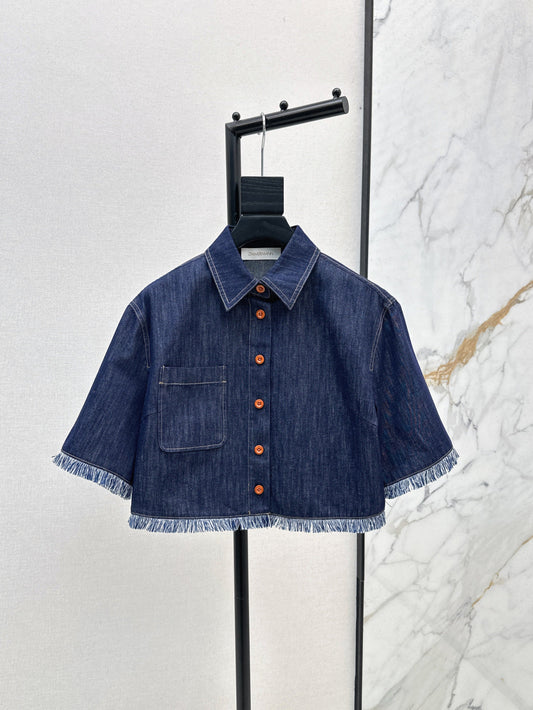 25ss denim crop shirt