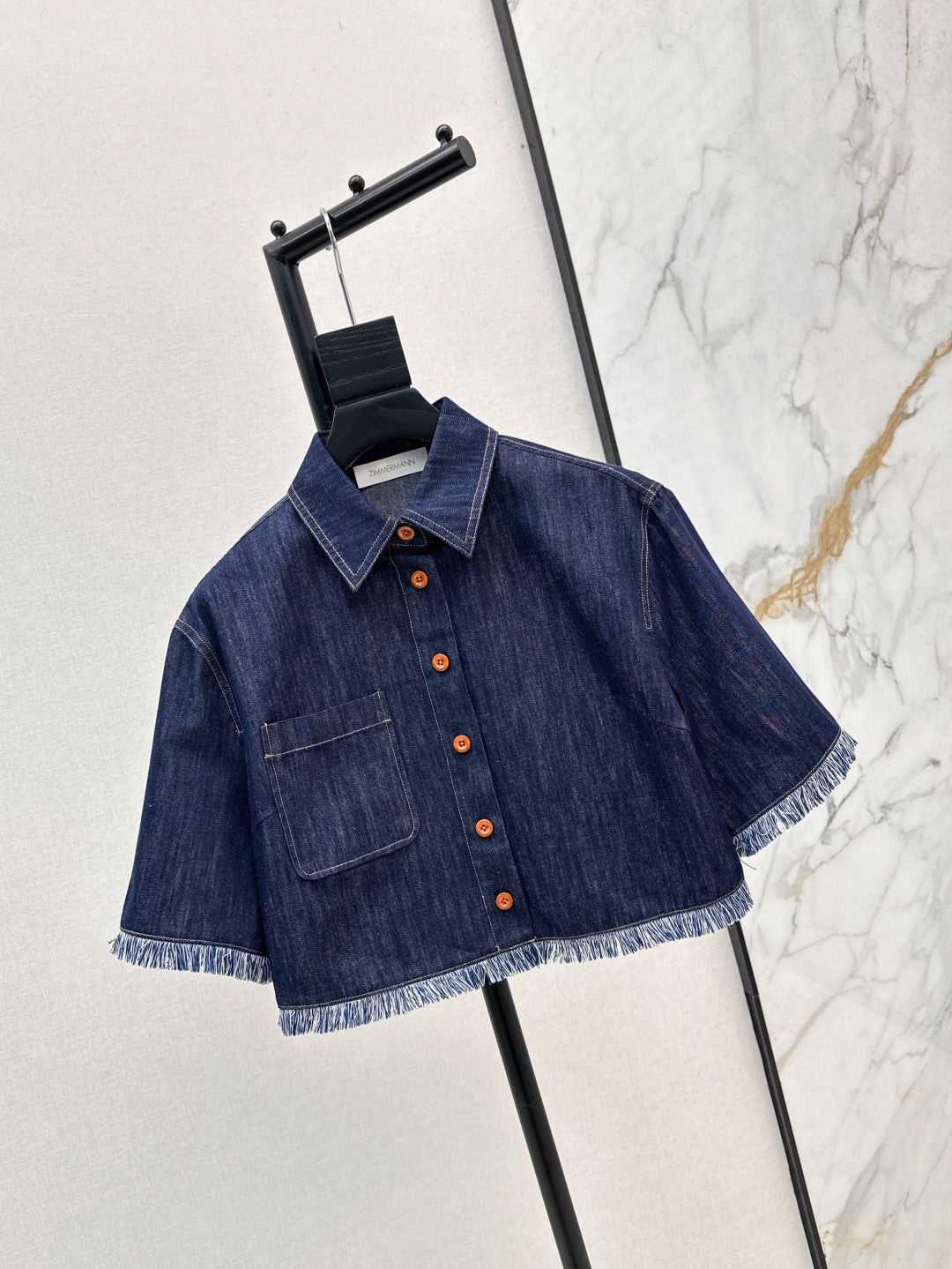 25ss denim crop shirt