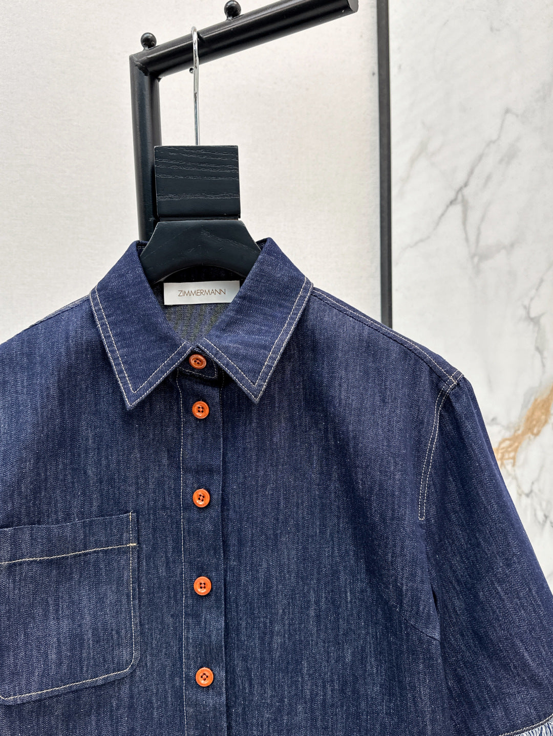 25ss denim crop shirt