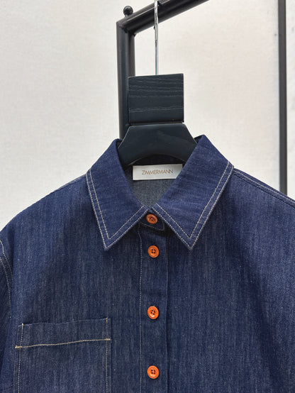 25ss denim crop shirt