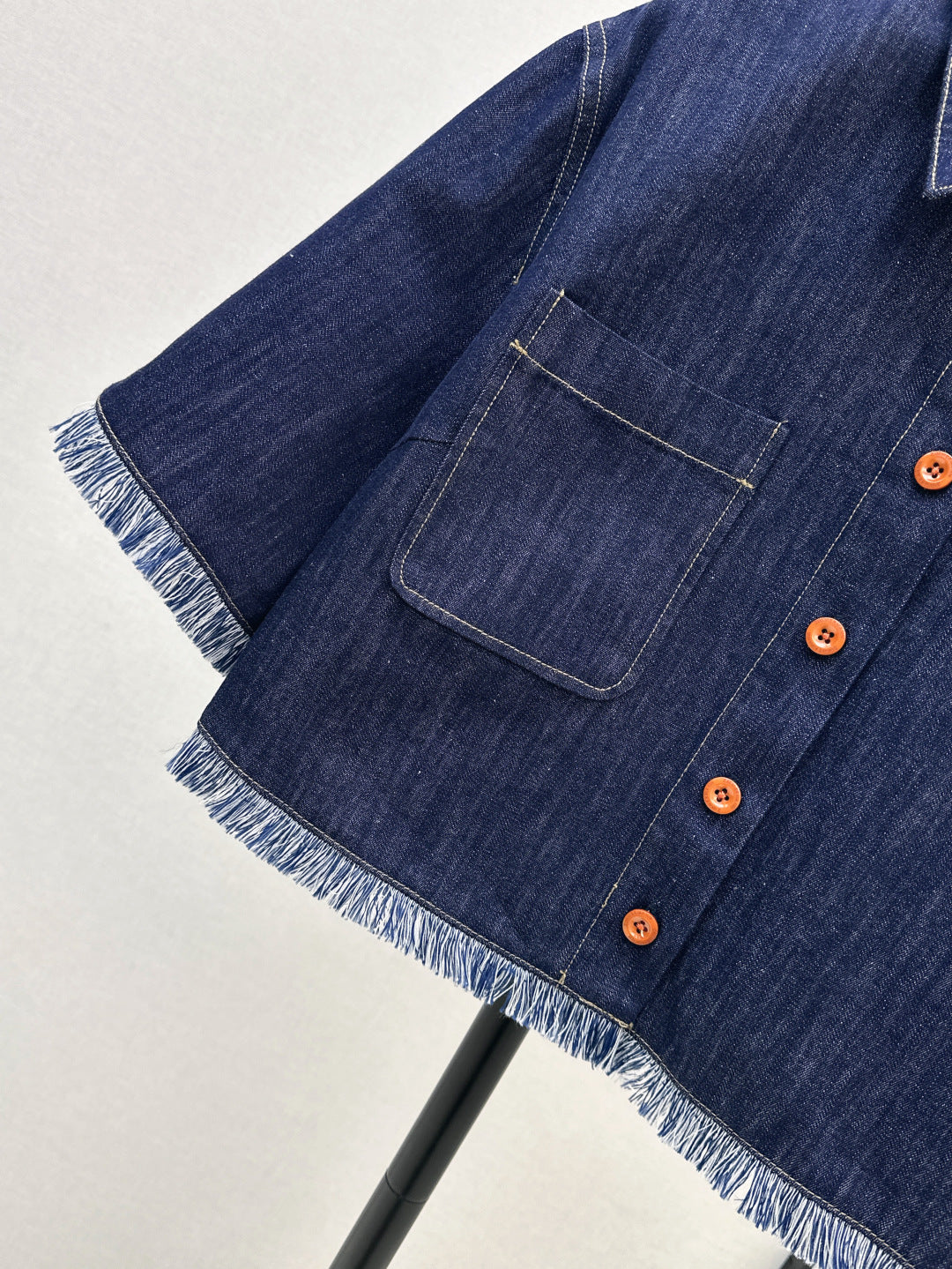 25ss denim crop shirt