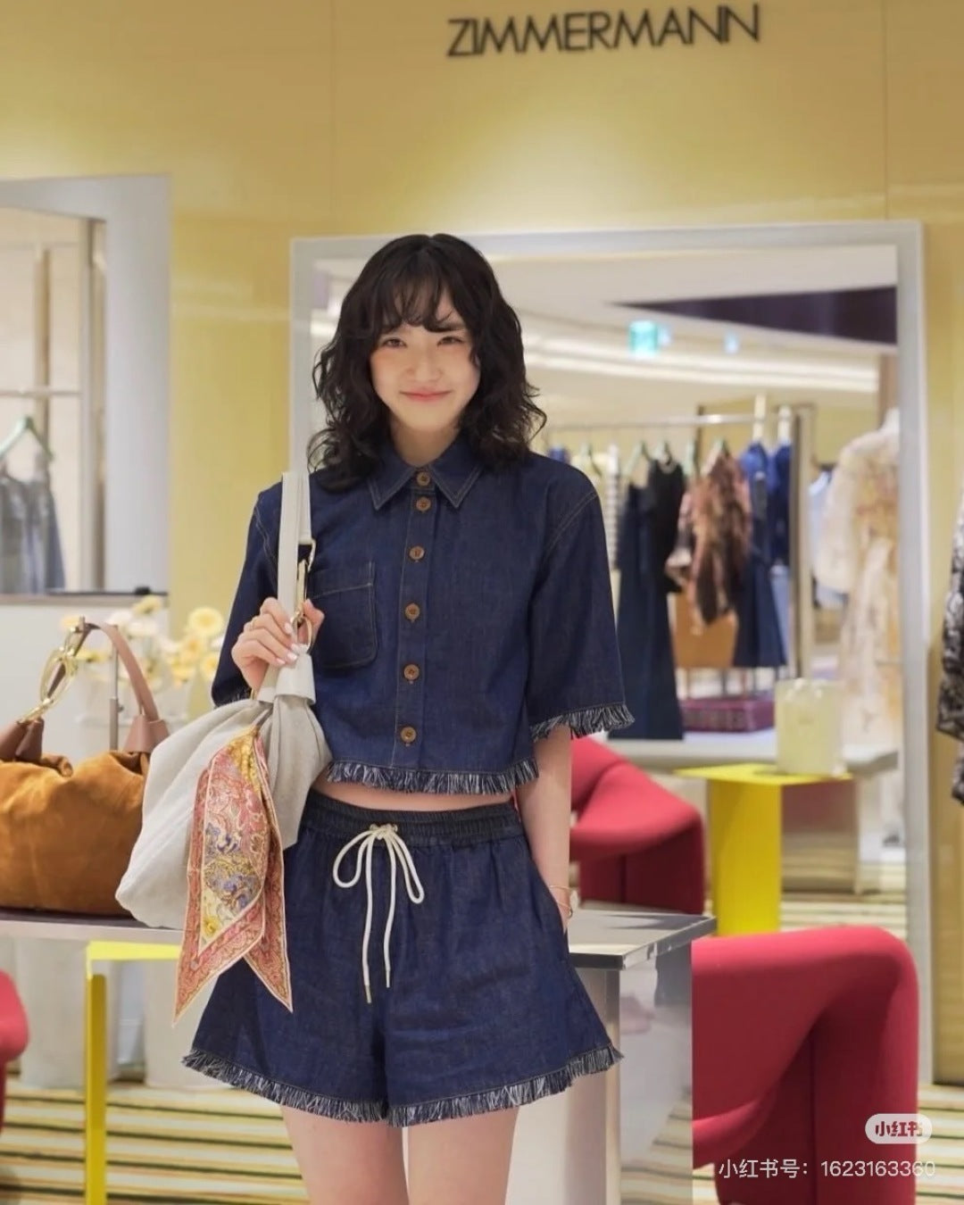 25ss denim crop shirt