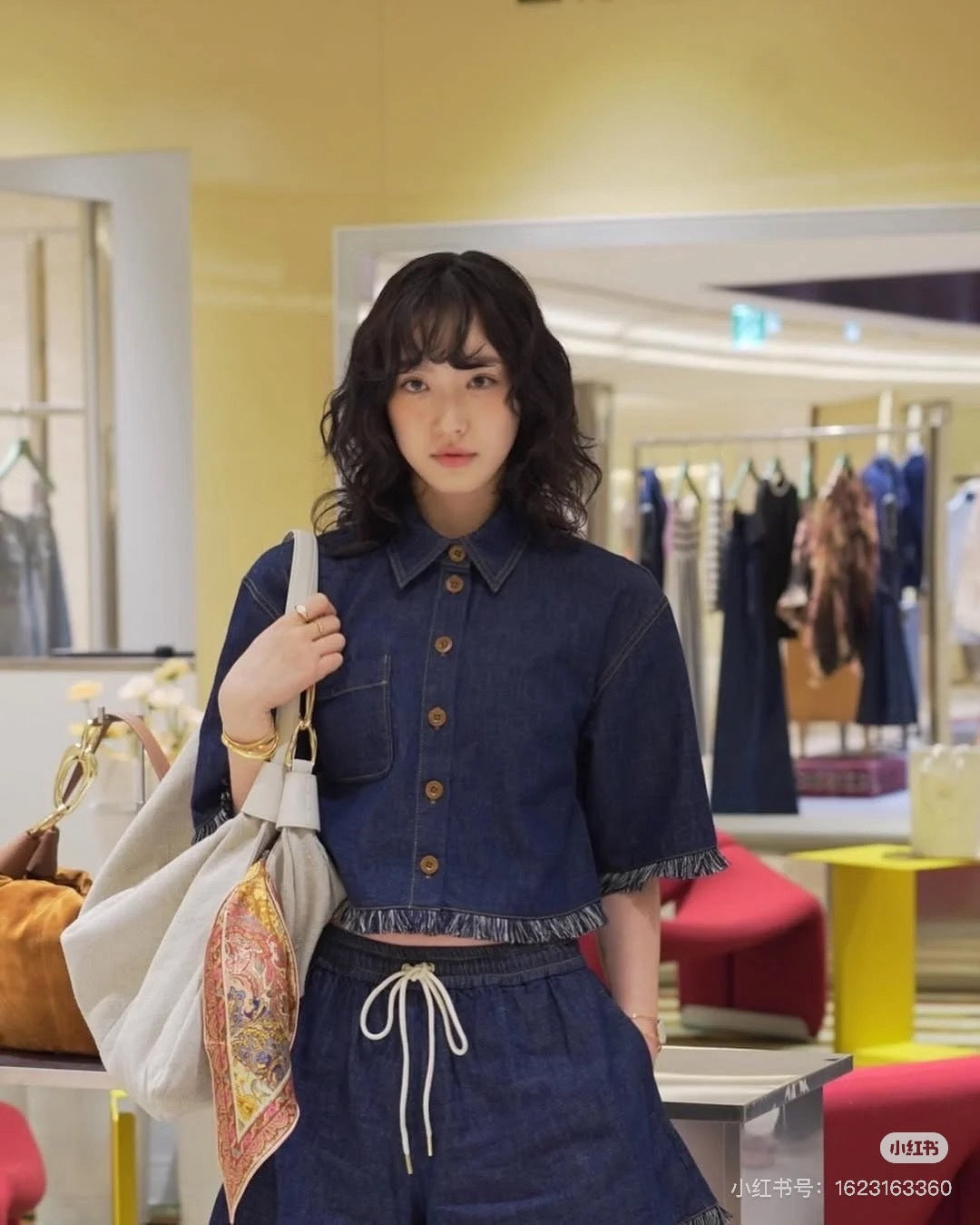 25ss denim crop shirt