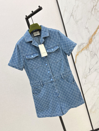 25ss jacquard denim jumpsuit