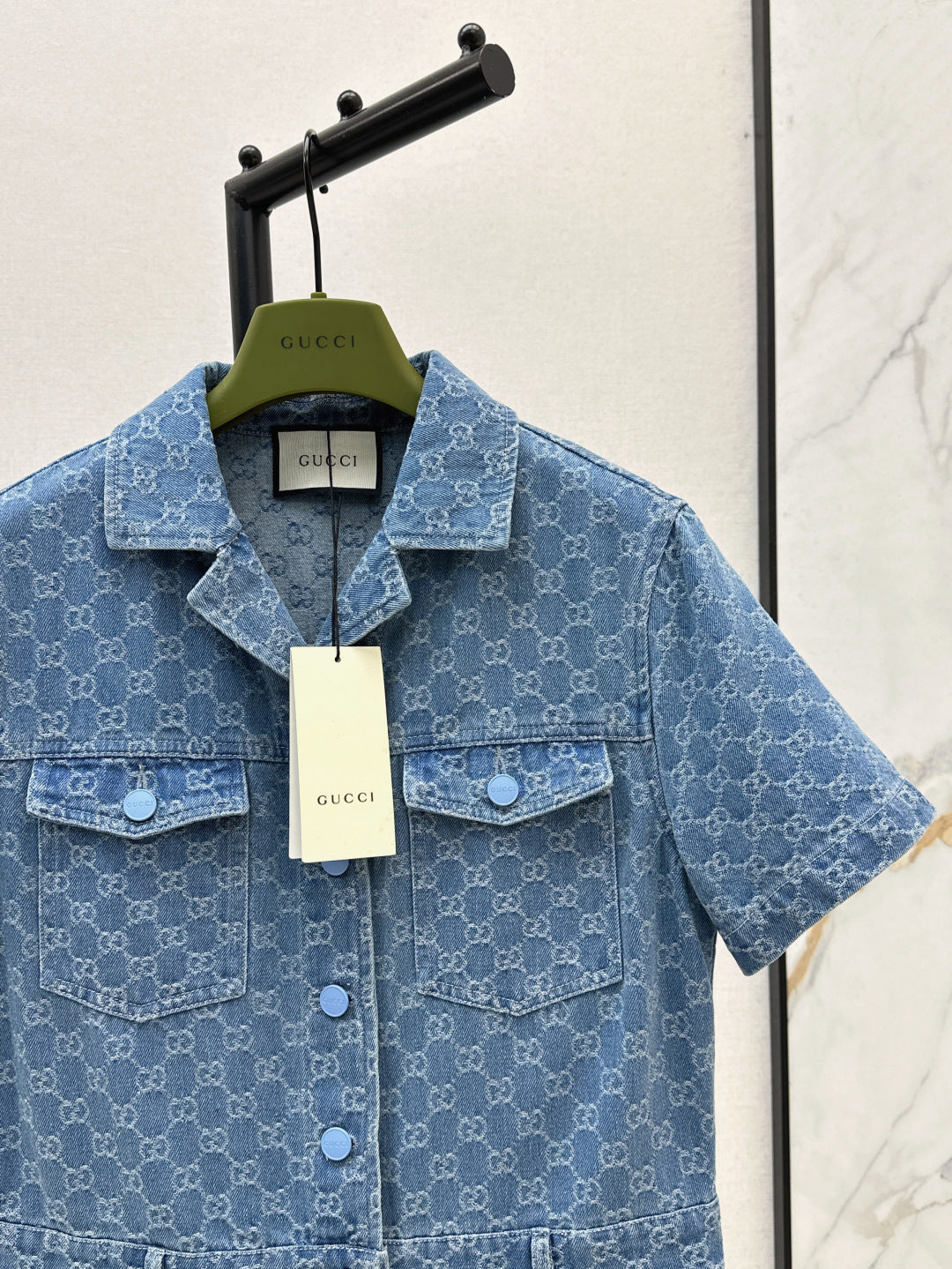 25ss jacquard denim jumpsuit