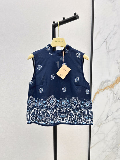 25ss Linen print vest