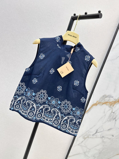 25ss Linen print vest