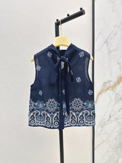 25ss Linen print vest