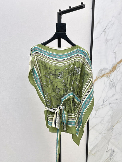 25ss silk cape top