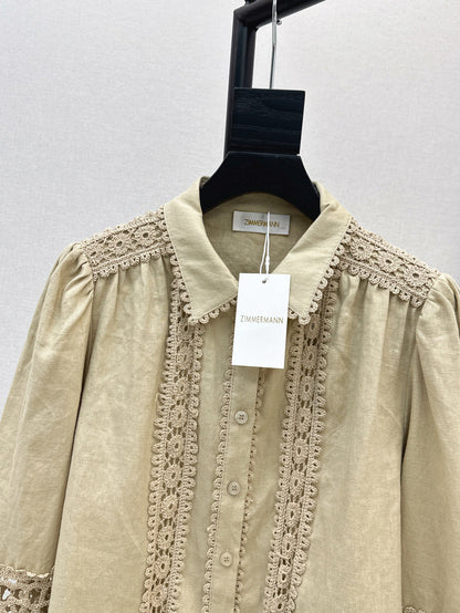 25ss Linen lace shirt