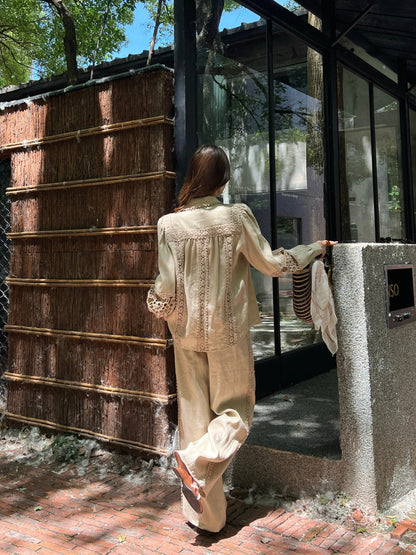 25ss Linen lace shirt