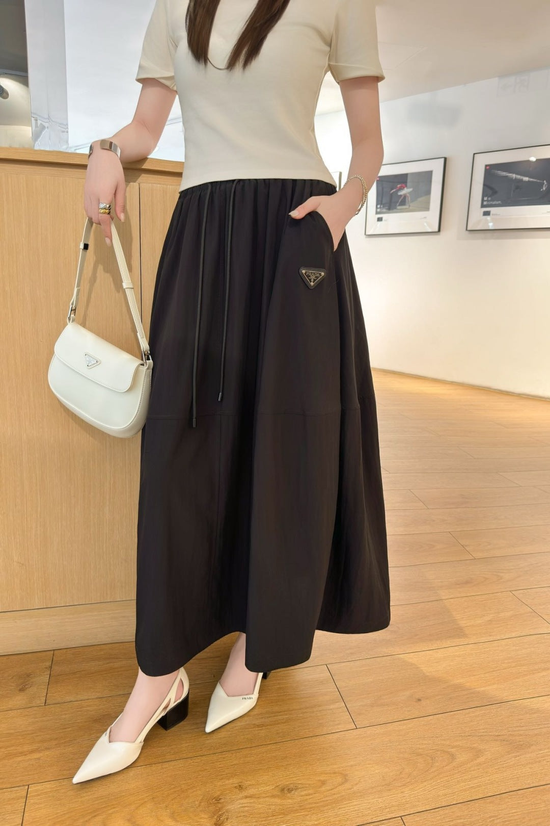 25ss drawstring skirt