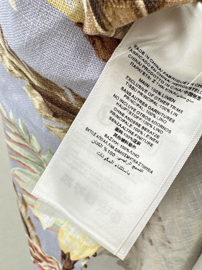 25ss print linen skirt