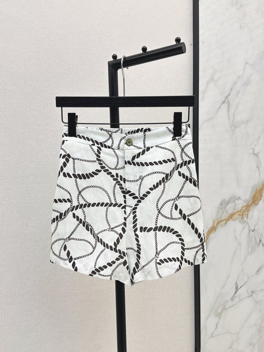 25ss linen print short