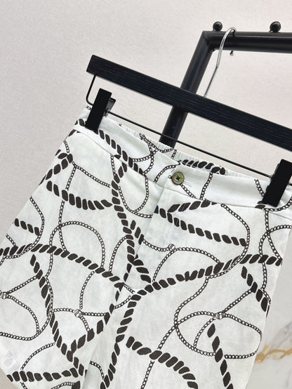 25ss linen print short